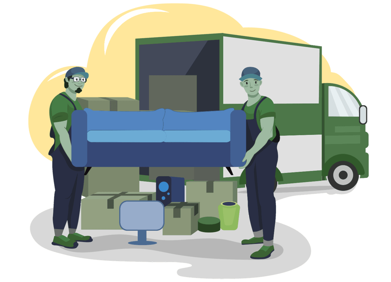 Professional movers illustration